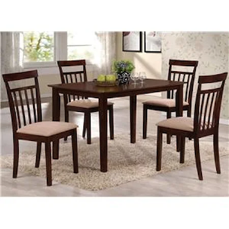 5 Piece Casual Dining Set with Upholstered Seats